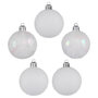 Voir la diapositive 2 : FEERIC LIGHT & CHRISTMAS Lot de 5 Boules de Noël  Colorama  5cm Blanc