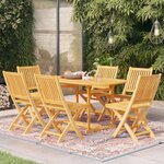 VIDAXL Ensemble a manger de jardin 7 pcs Bois de teck massif