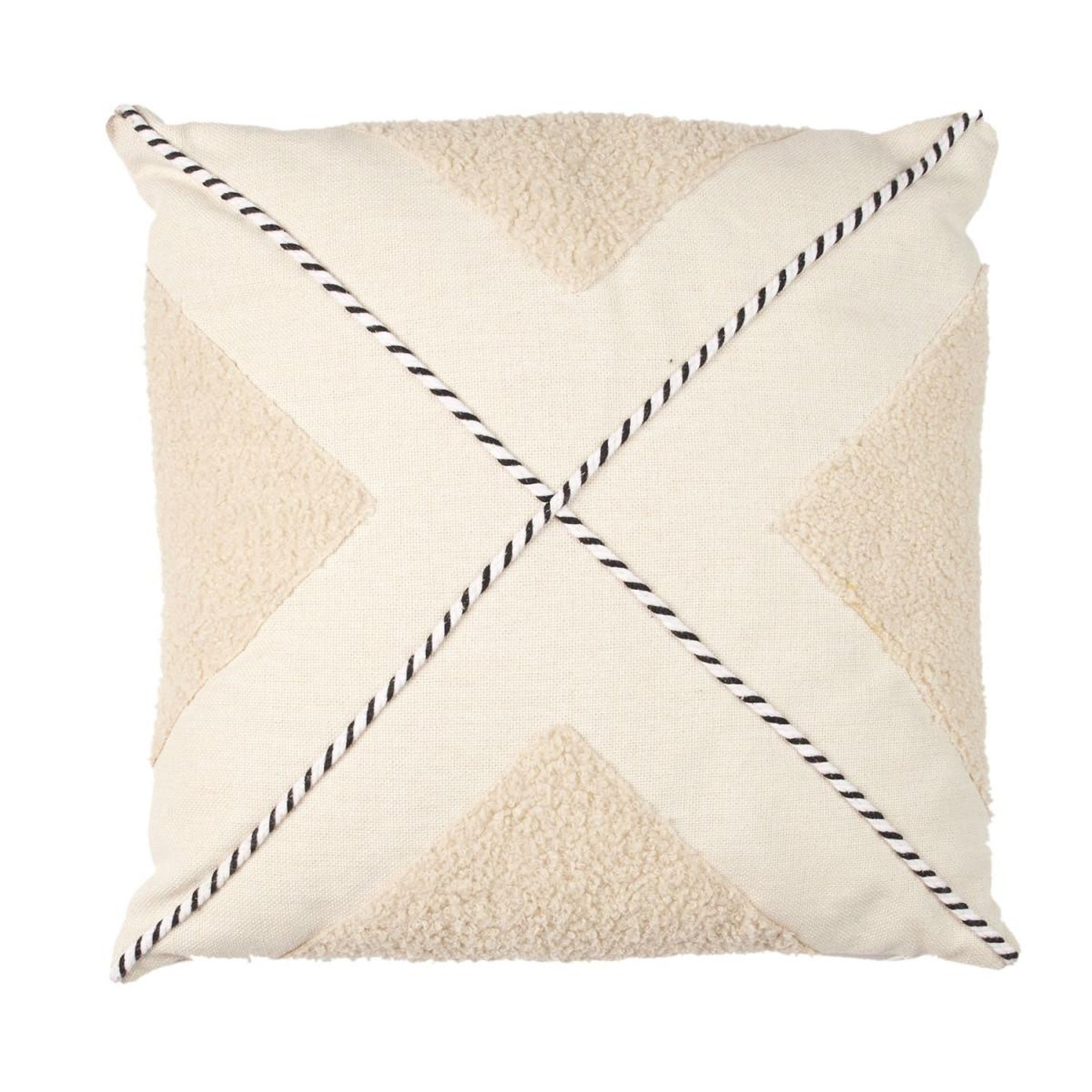 The Home Deco Factory Coussin déco bouclette  crush  40x40cm beige