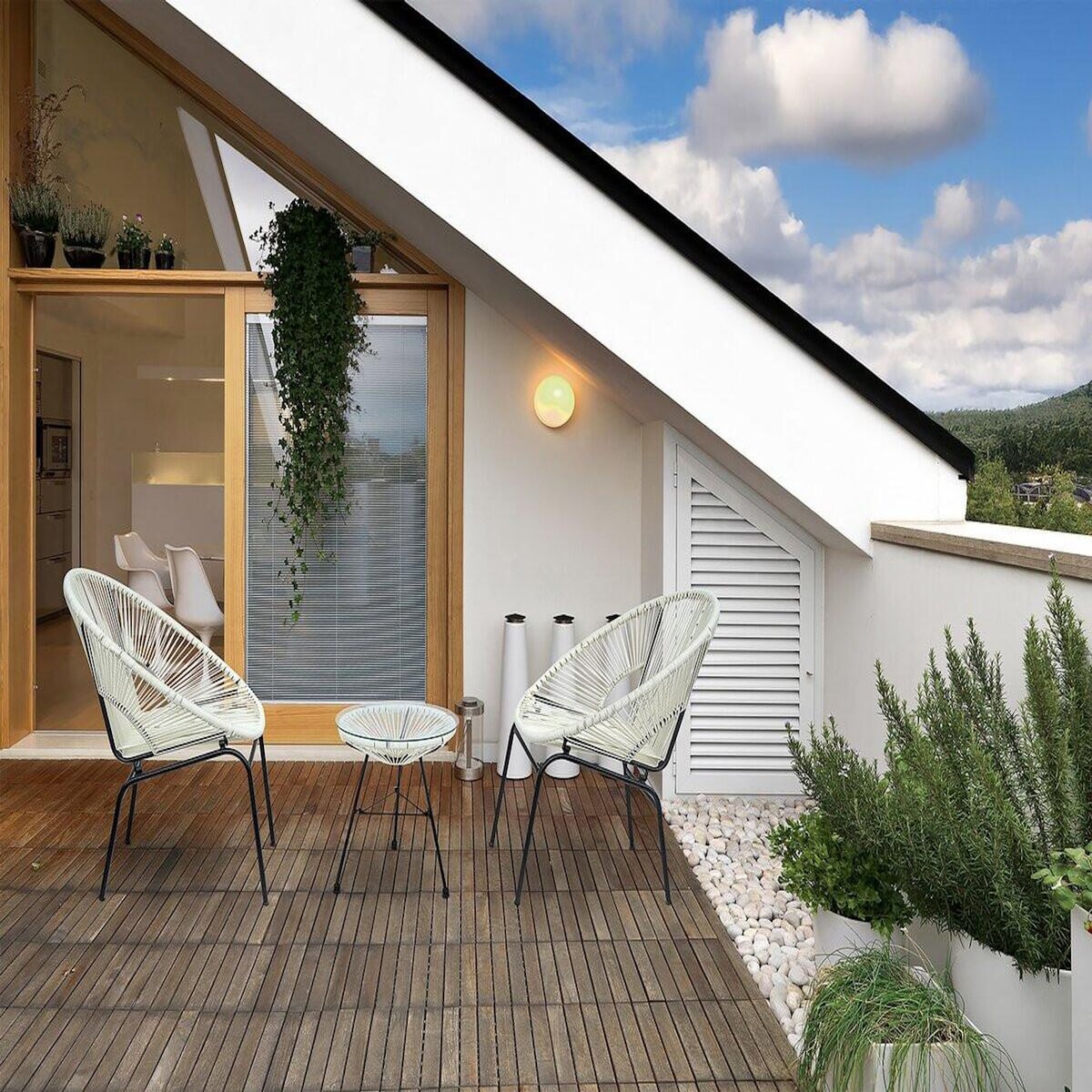 Habitat et Jardin Salon de jardin acapulco  Poli - 2 places - Blanc