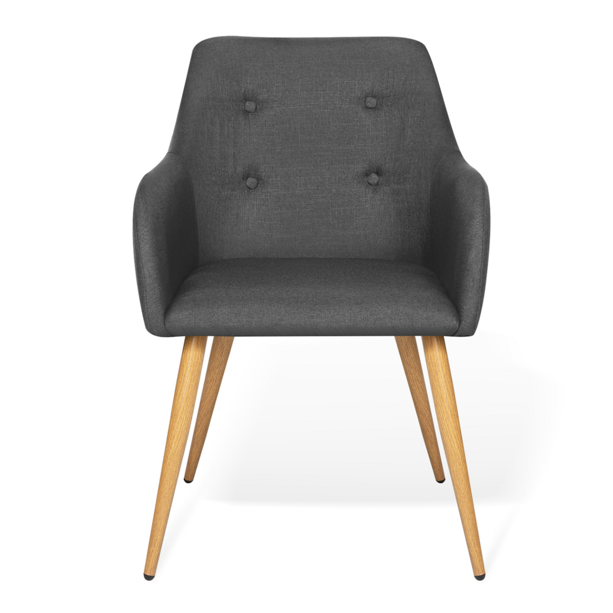 ID MARKET Lot de 2 chaises de salle à manger scandinaves, fauteuils de table DANIA gris anthracite