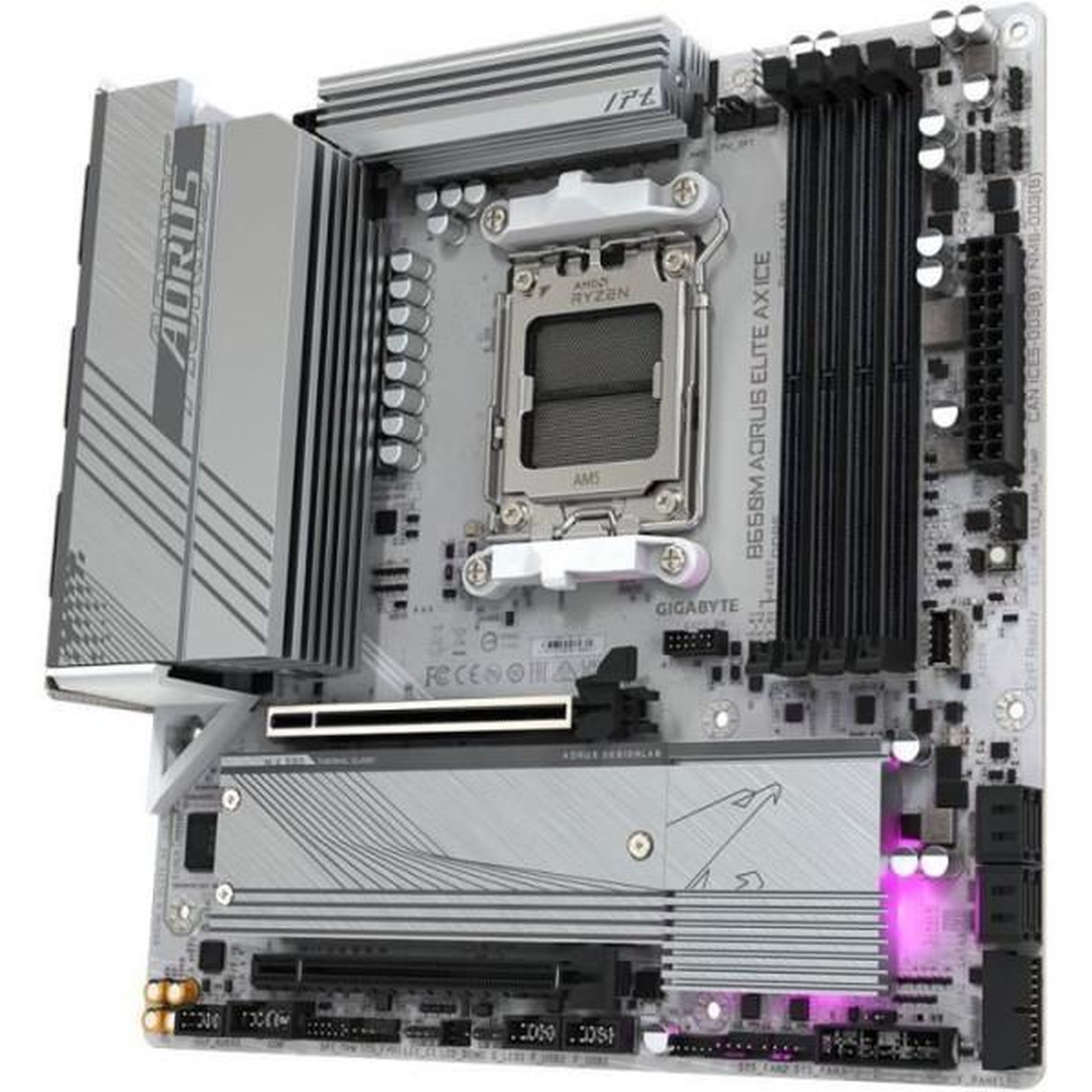 Voir la diapositive 4 : Gigabyte Carte mere - GIGABYTE - B650M AORUS ELITE AX ICE - Micro ATX - Wi-Fi 6E - DDR5 jusqu'a 8000 MHz