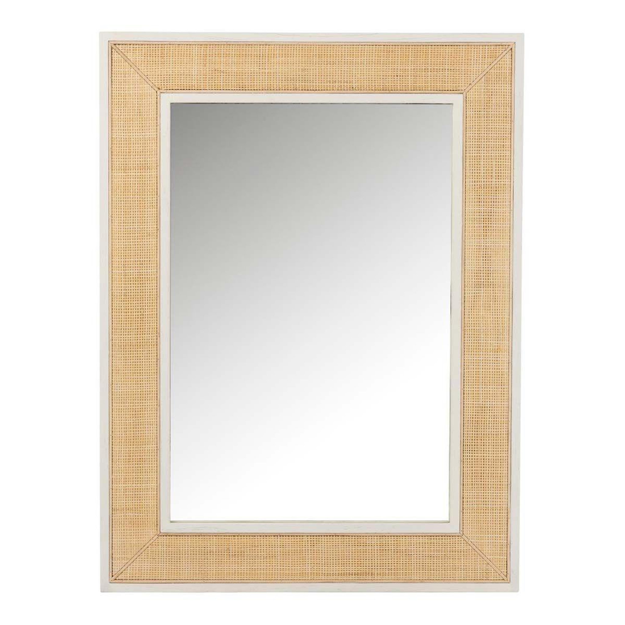 Voir la diapositive 1 : J-LINE Miroir mural en rotin  molly  120cm naturel