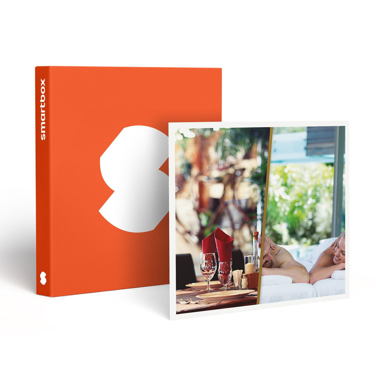Smartbox Massage avec accès à l'espace bien-être et dîner Menu 3 Plats pour 2 - Coffret Cadeau Multi-thèmes