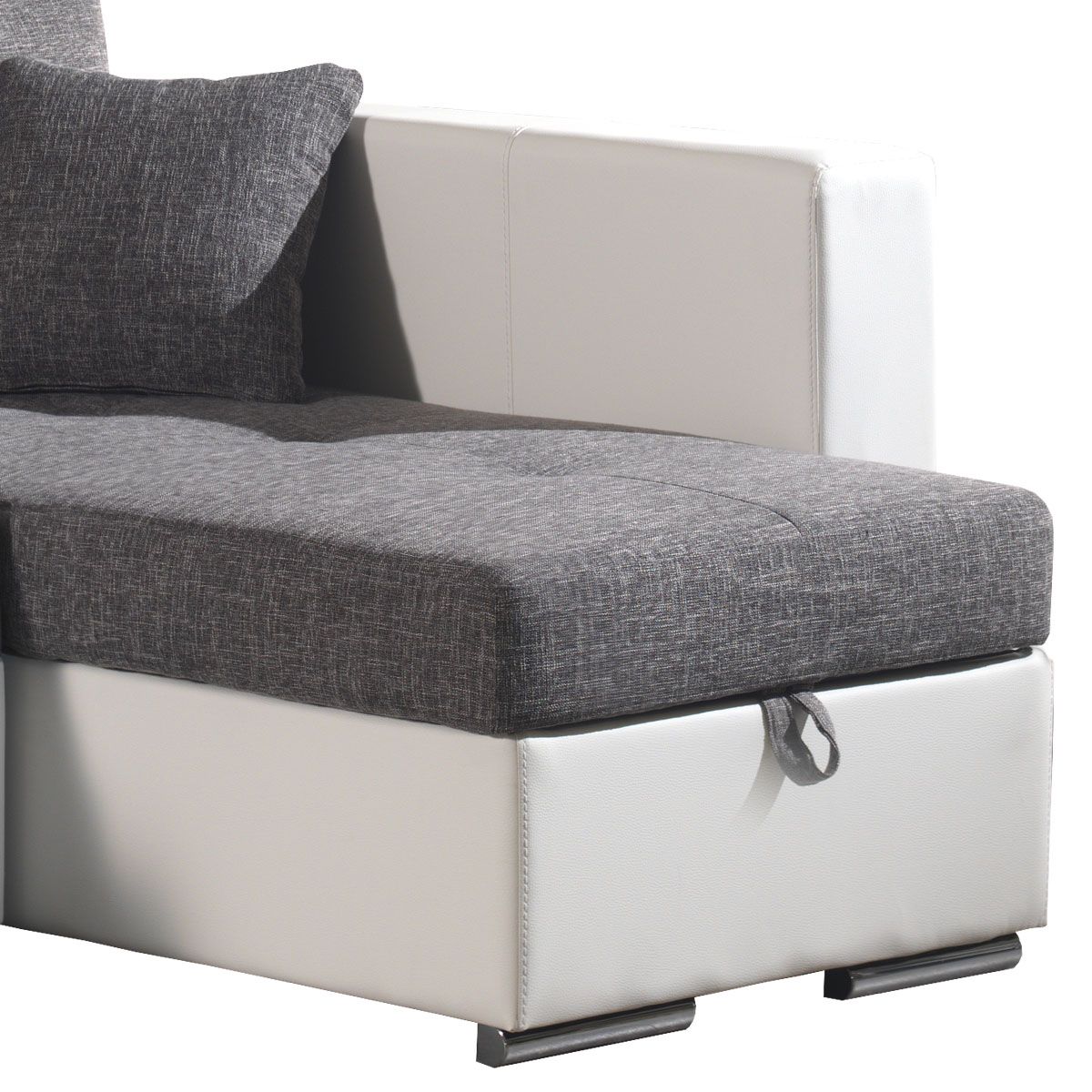 Canapé d'angle gauche convertible + 2 poufs RIGA