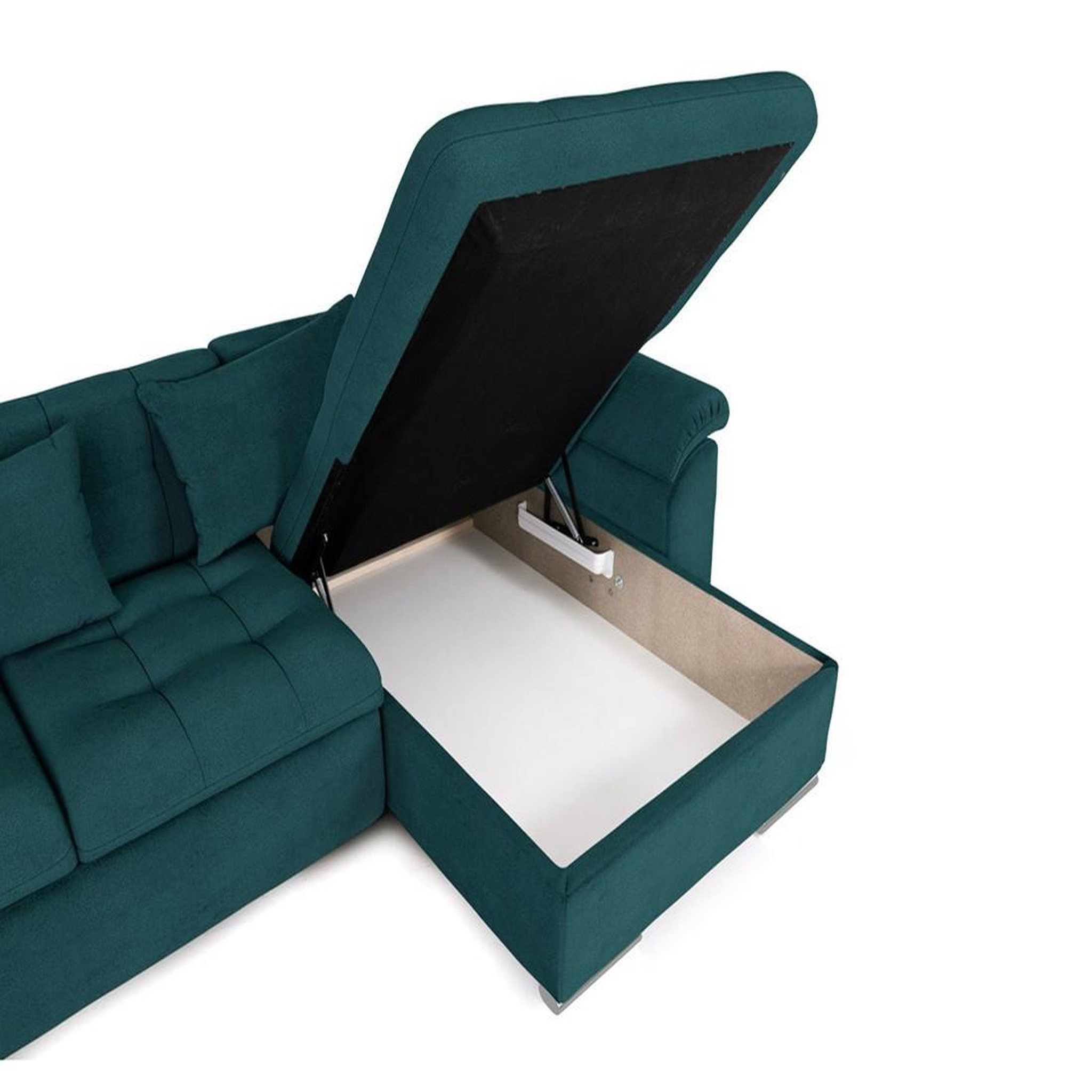 Voir la diapositive 4 : BEST MOBILIER Chuck - canapé panoramique xxl - convertible avec coffre - 7 places - gauche