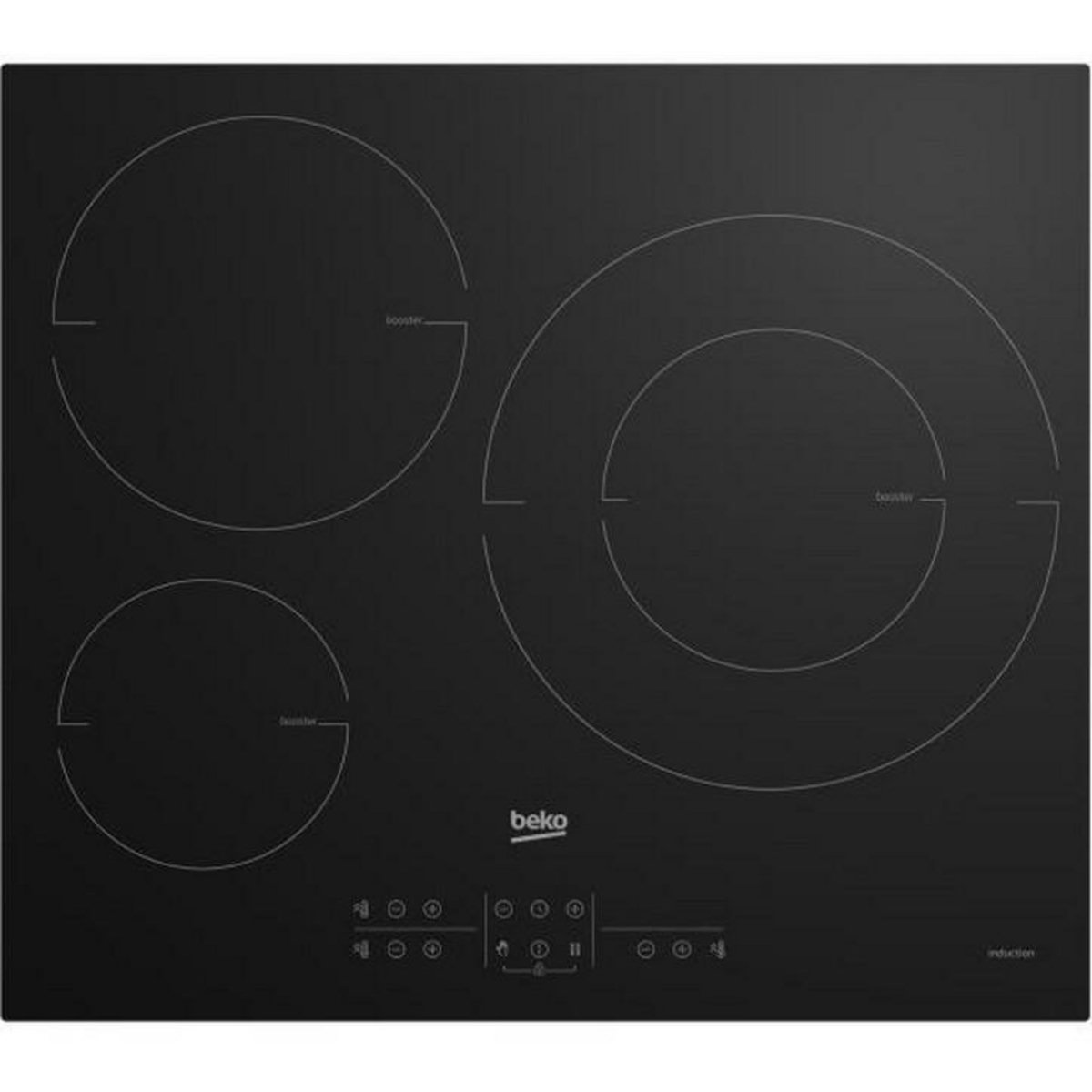 Beko Table de cuisson à induction 60cm 3 feux 7200w noir - hii63205mt