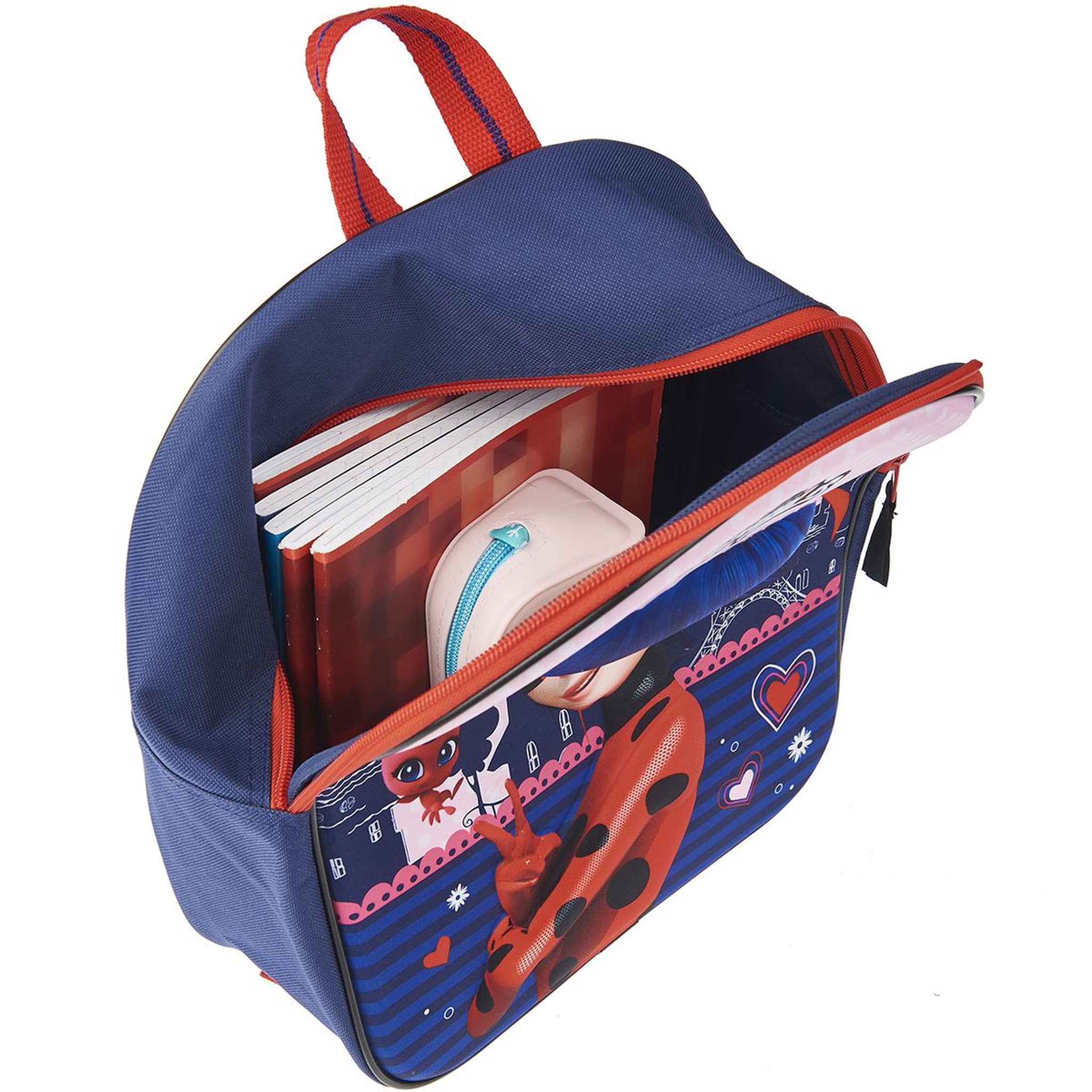 Voir la diapositive 6 : Sac maternelle 3D bleu et rouge MIRACULOUS