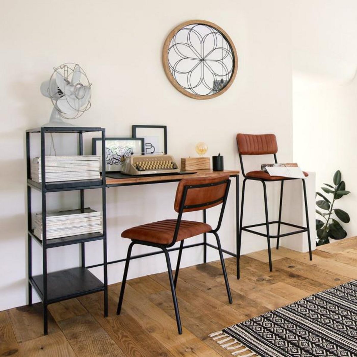 ATMOSPHERA Miroir Mural Design  Rosace  64cm Naturel