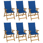 VIDAXL Chaises pliables de jardin lot de 6 avec coussins Bois d'acacia