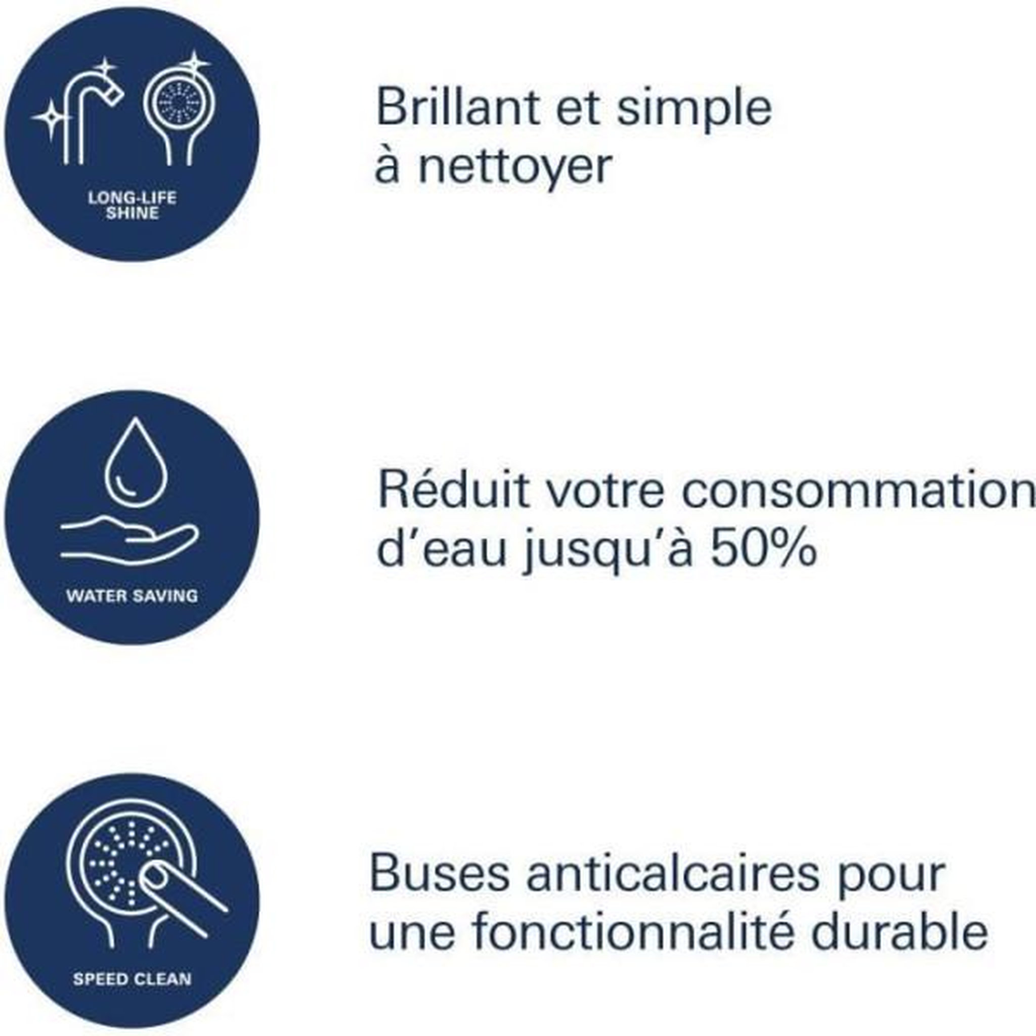 Voir la diapositive 4 : Grohe Douche de tete GROHE Vitalio Start 210 - jet unique - économie d'eau - raccord fileté 1/2 - 26415000