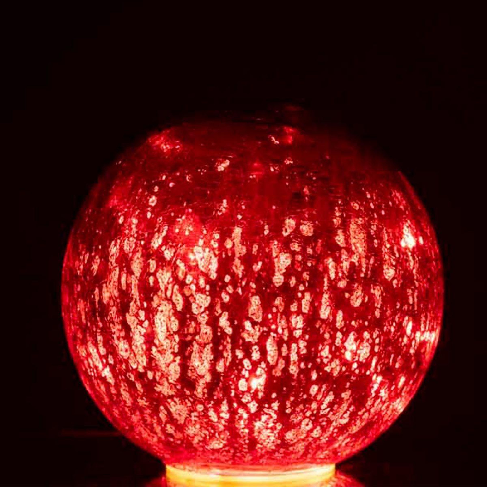 Voir la diapositive 3 : J-LINE Boule en verre led déco  sazo  15cm rouge