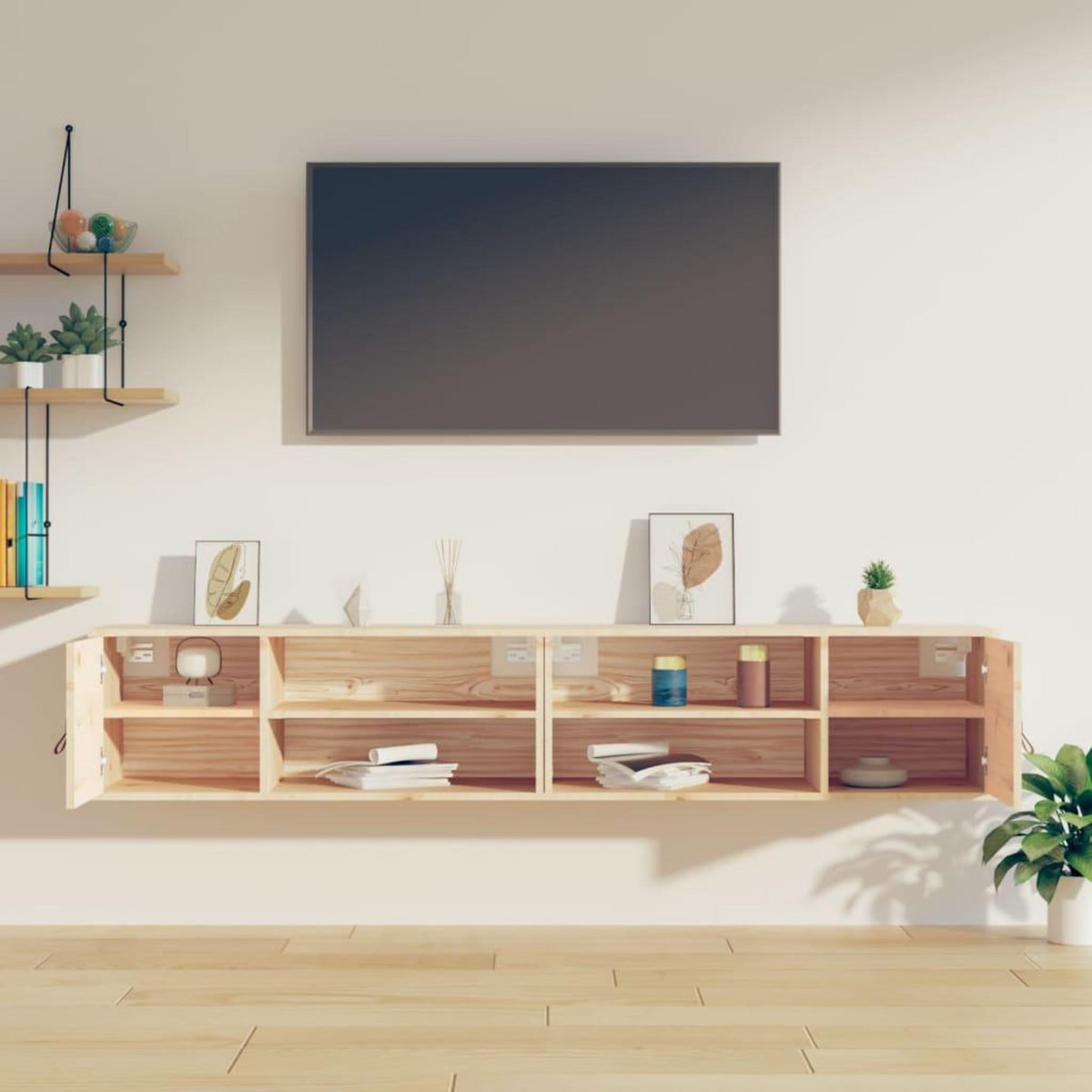 VIDAXL Armoires murales 2 pcs 80x30x30 cm Bois de pin massif