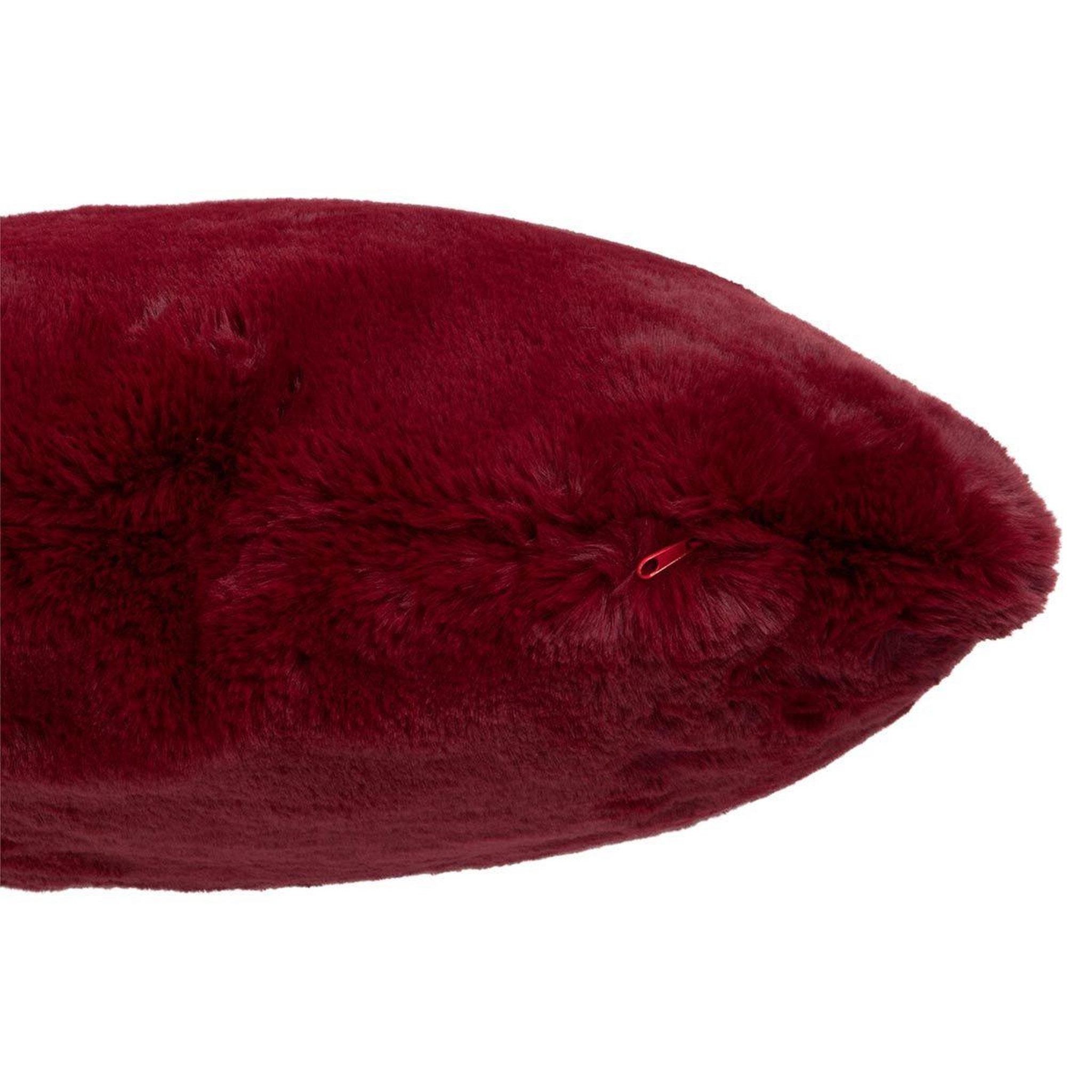 Voir la diapositive 2 : J-LINE Coussin imitation fourrure  cutie ii  45x45cm rouge