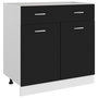 Voir la diapositive 1 : VIDAXL Armoire de plancher a tiroir Noir 80x46x81,5 cm Bois ingenierie