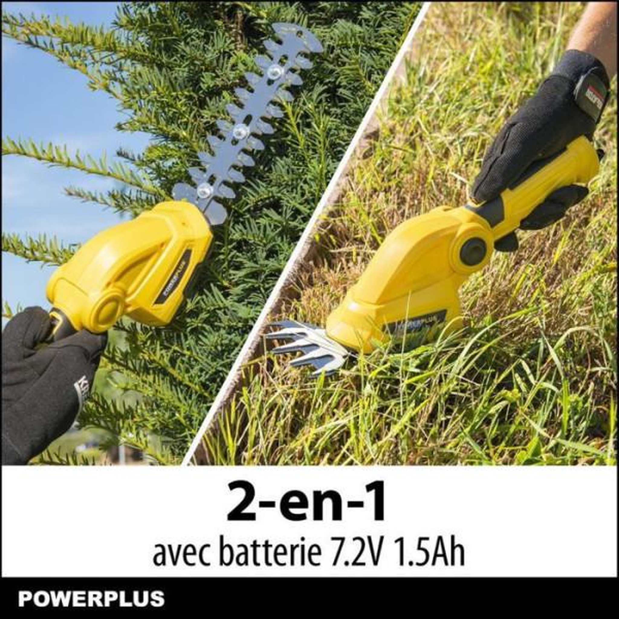 Voir la diapositive 2 : POWERPLUS Cisaille a Gazon et Sculpte Haie sur Batterie POWXG2033 - Powerplus