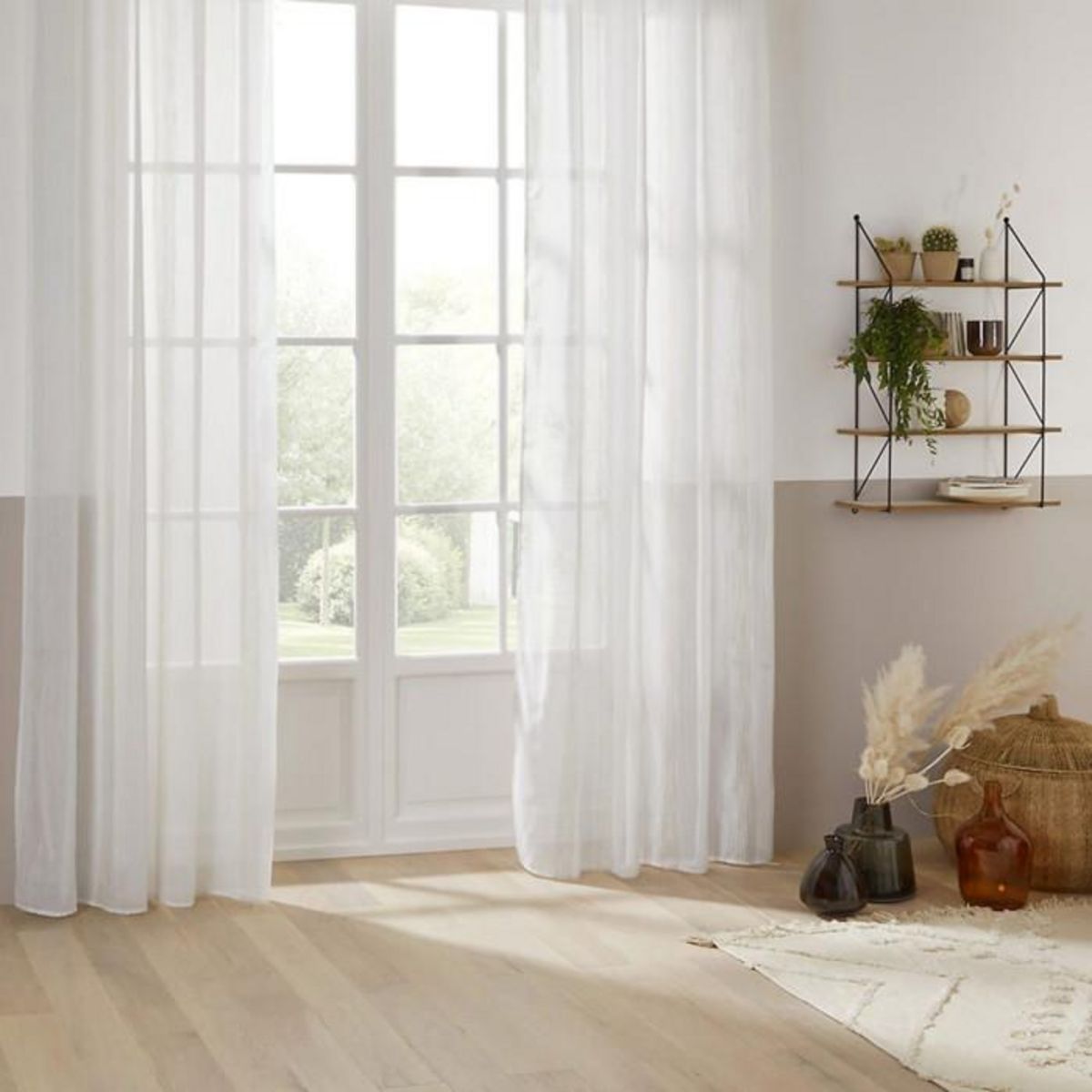 ATMOSPHERA Rideau Voilage à Œillets  Haya  140x240cm Blanc