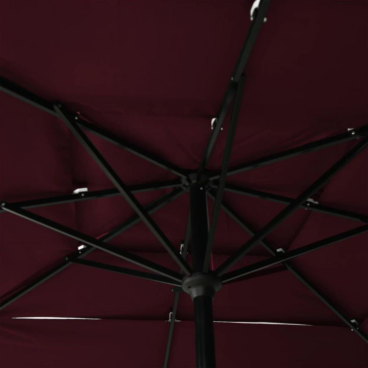 VIDAXL Parasol de jardin a 3 niveaux mat en aluminium rouge bordeaux