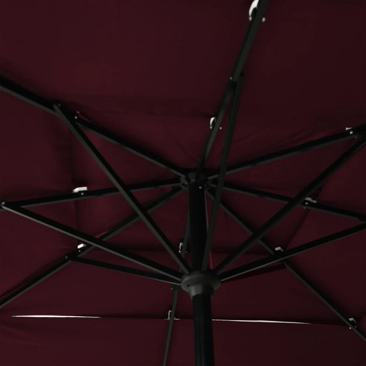 VIDAXL Parasol de jardin a 3 niveaux mat en aluminium rouge bordeaux