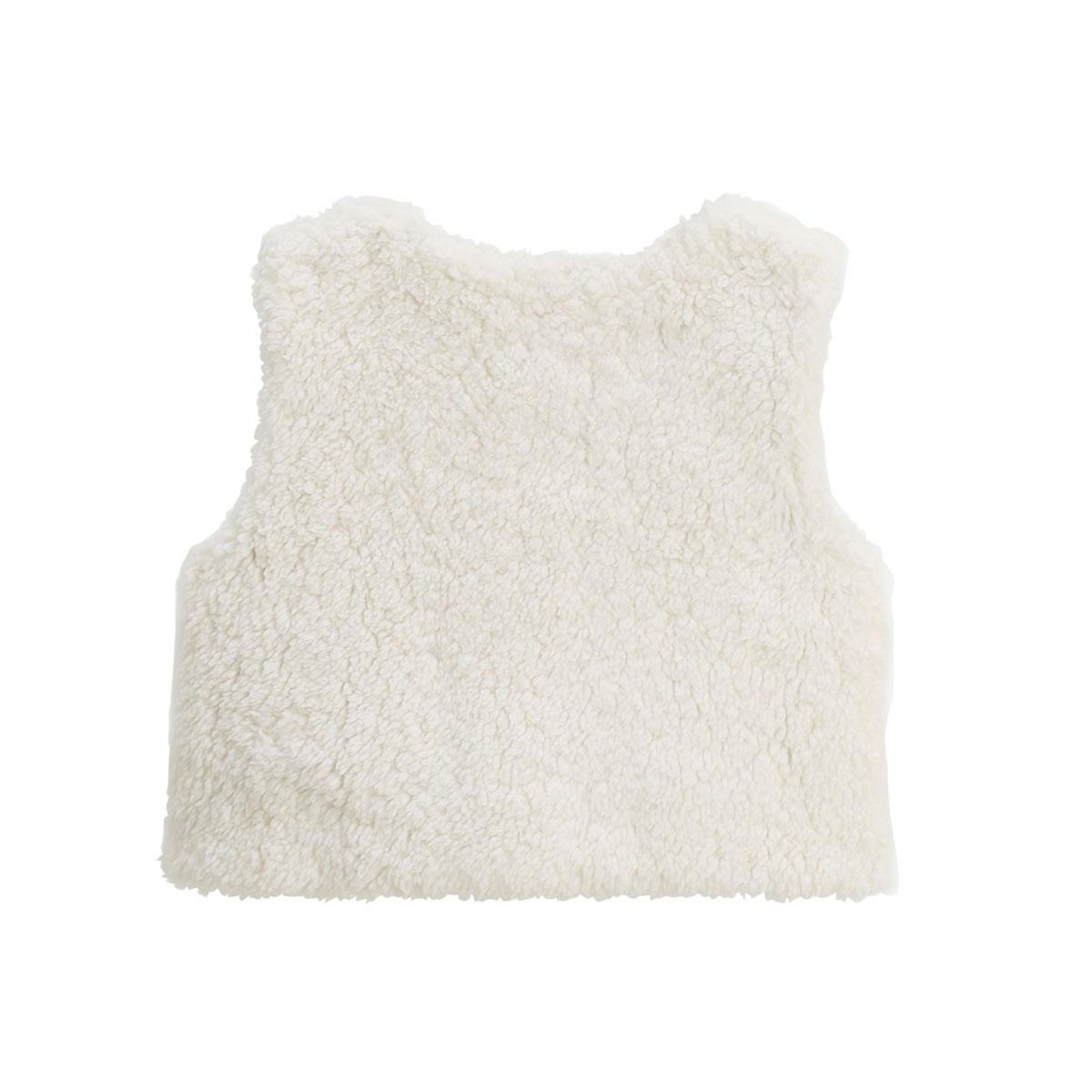 Petit Béguin Veste sans manches enfant réversible en sherpa Céleste