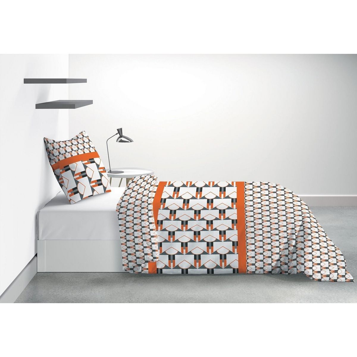 Les Ateliers du Linge Parure Housse De Couette 2pcs 140x200cm 100%microfibre 60gsm Arrow