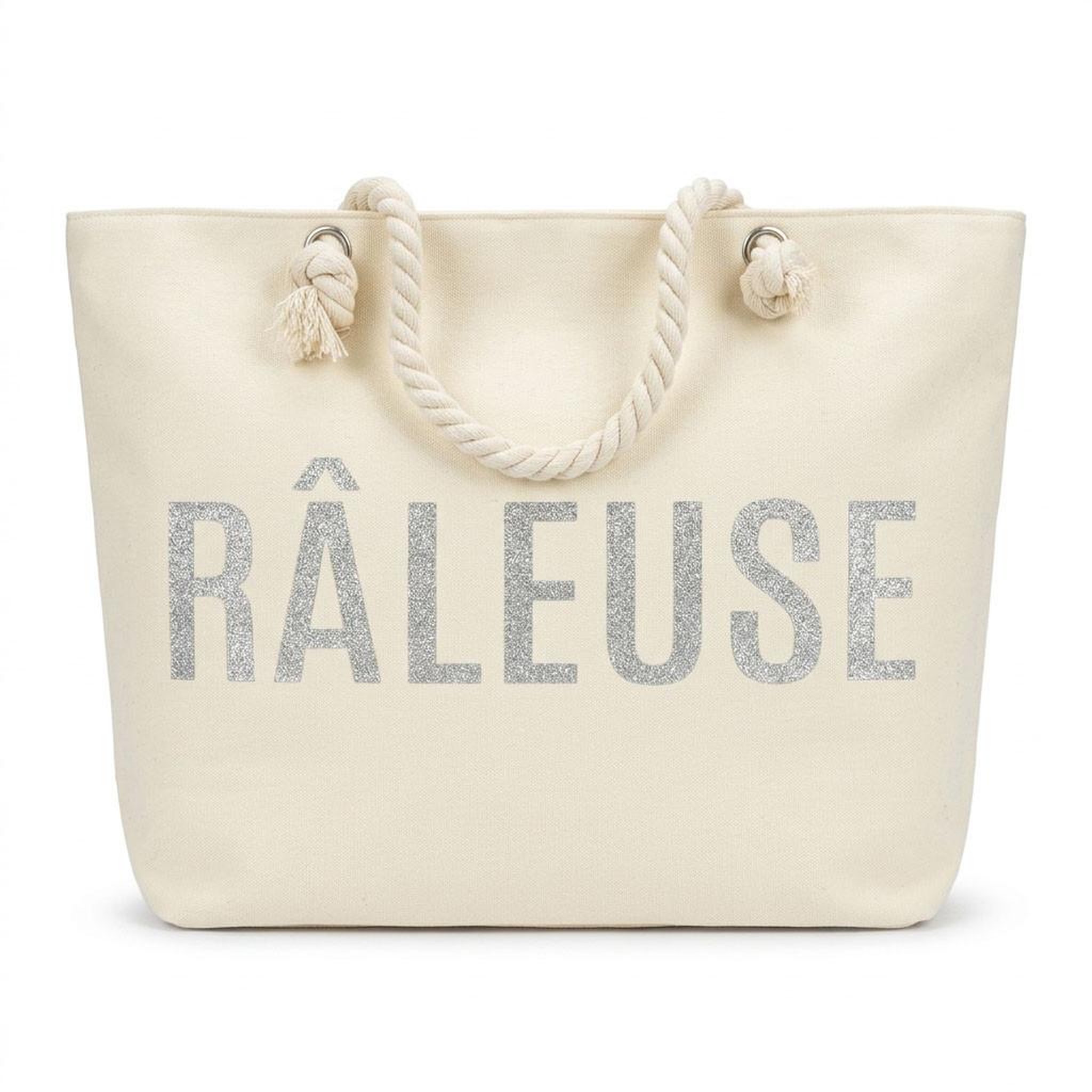 Voir la diapositive 3 : OZABI OZABI Sac de Plage Femme Jute Synthétique – Message Pailleté – Cordage