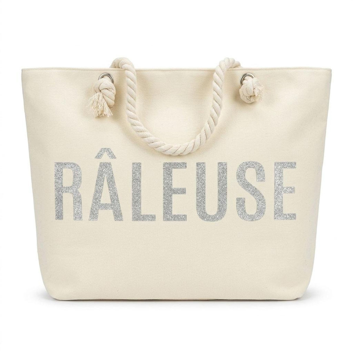 OZABI OZABI Sac de Plage Femme Jute Synthétique – Message Pailleté – Cordage