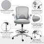 HOMCOM Fauteuil de bureau chaise de bureau assise haute réglable dim. 64L x 60l x 106-126H cm pivotant 360° maille respirante gris