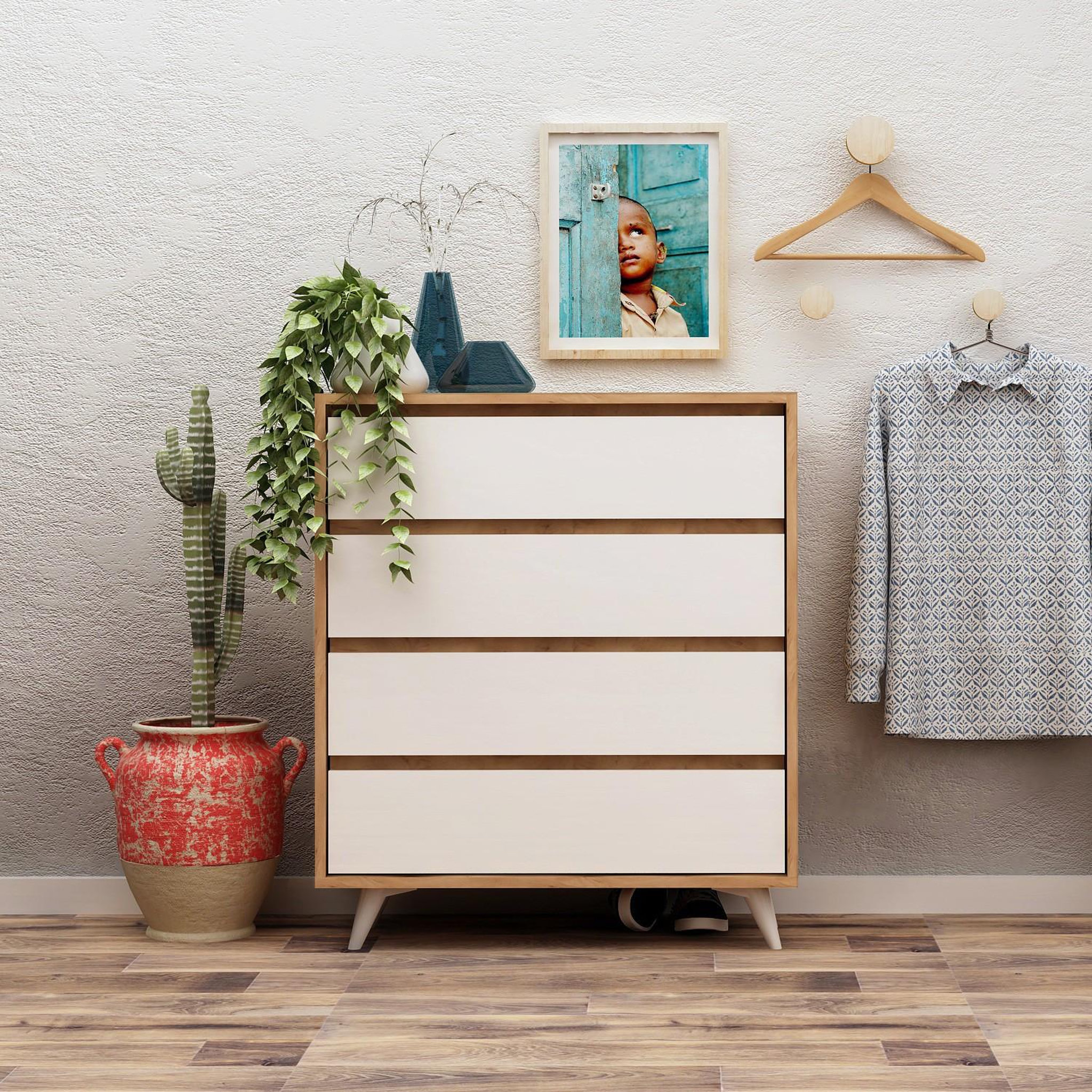 Voir la diapositive 2 : Habitat et Jardin Commode en bois  suvera  - 70 x 40 x 86 cm - beige