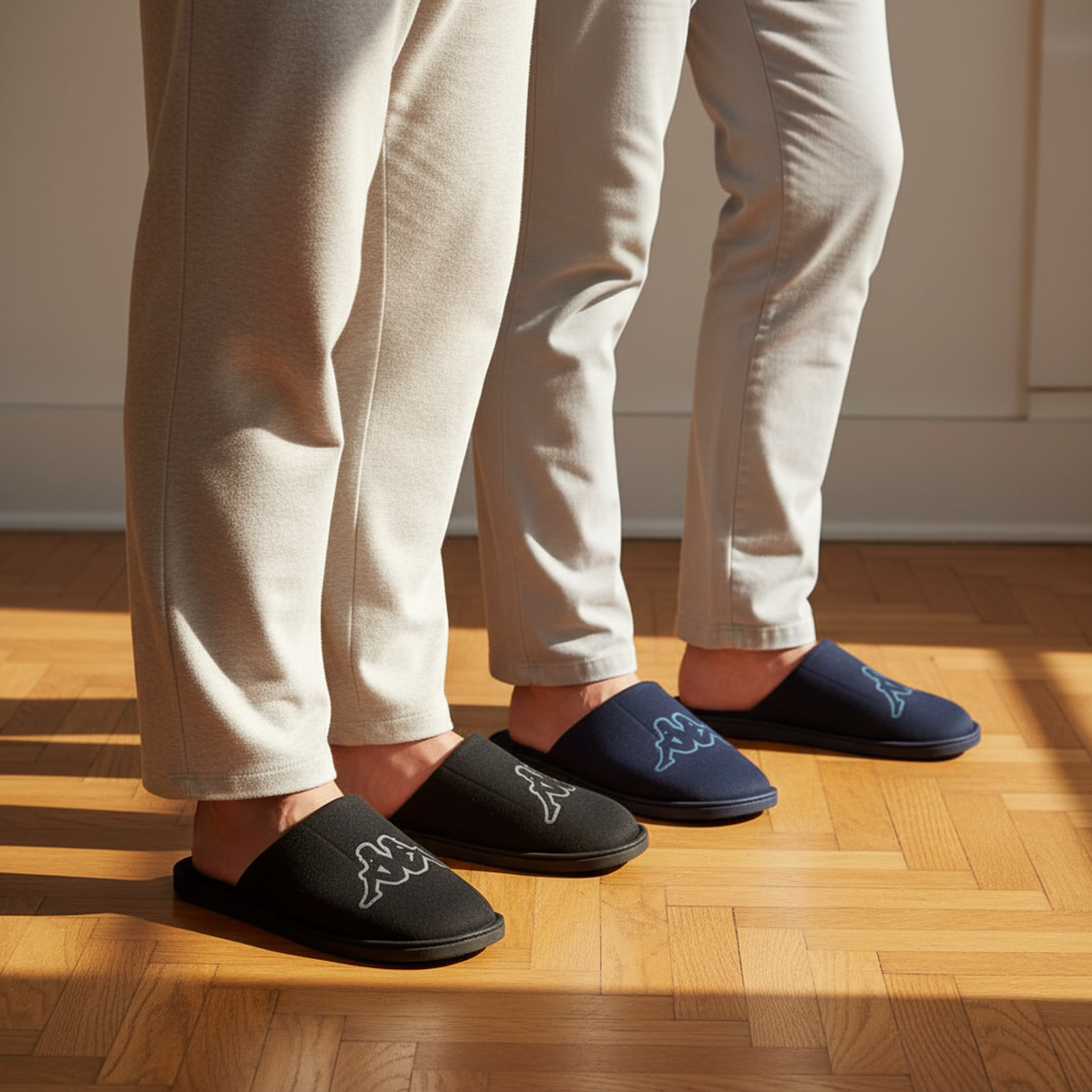 Voir la diapositive 2 : KAPPA Kappa pantoufles mules homme moletonnées logo omini pack 2 paires