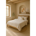 BATON ROUGE Housse de couette 100% gaze de coton lavé blanc pur. Coloris disponibles : Blanc