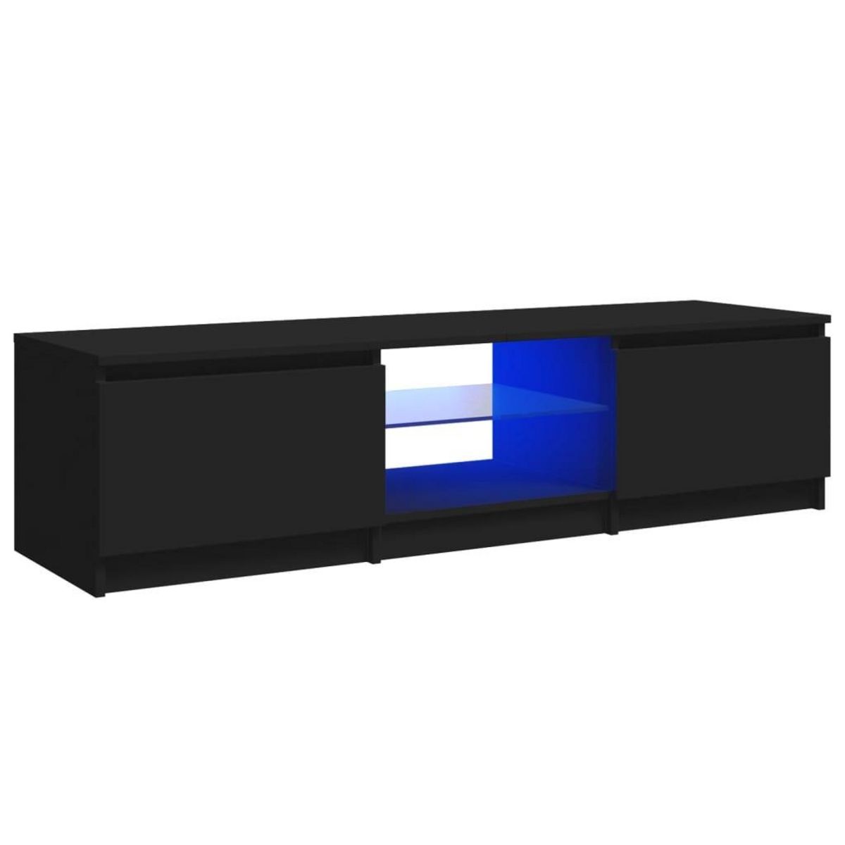 VIDAXL Meuble TV avec lumieres LED noir 140x40x35,5 cm