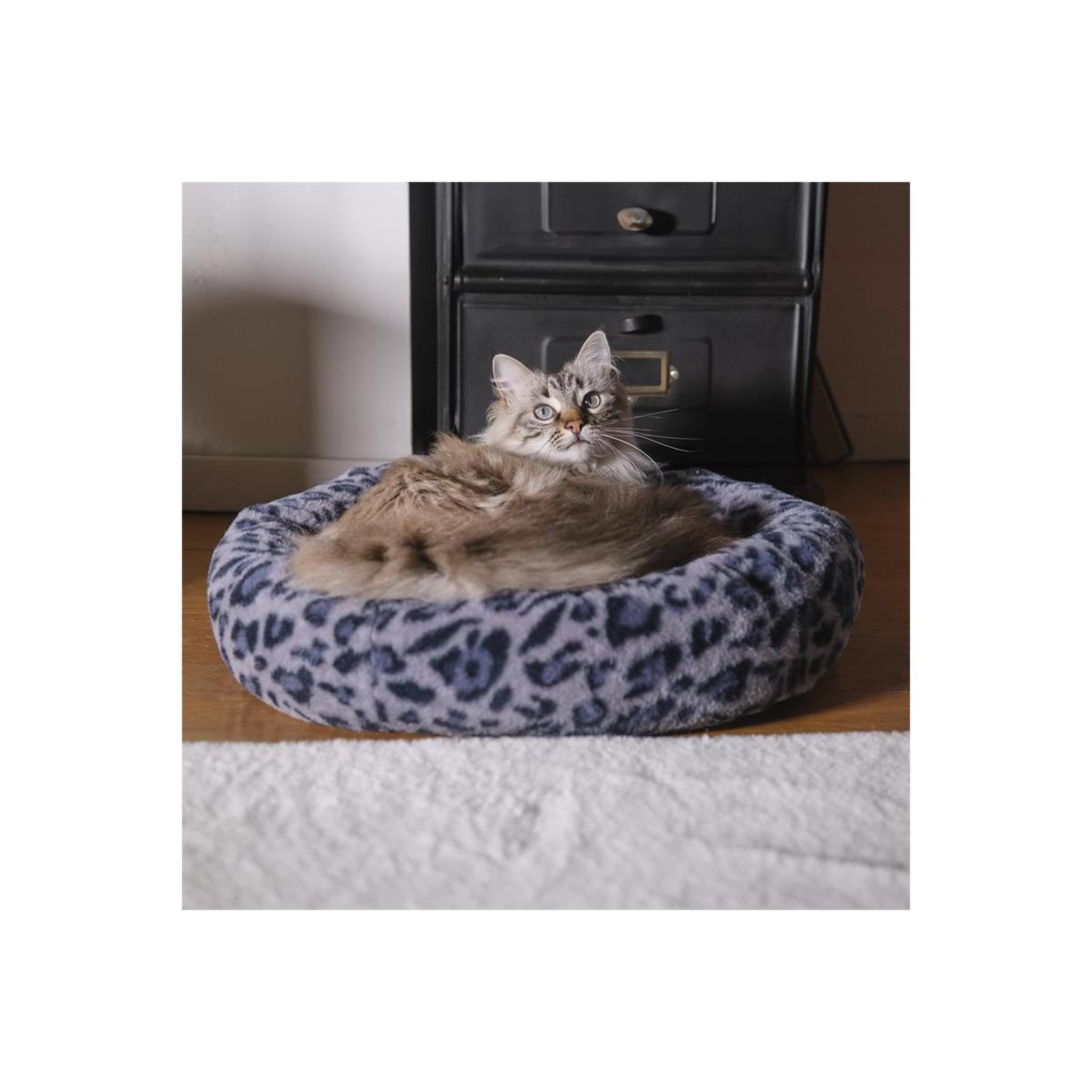 Voir la diapositive 4 : The concept Factory Coussin Lit pour Animaux  Léopard  50cm Noir & Gris