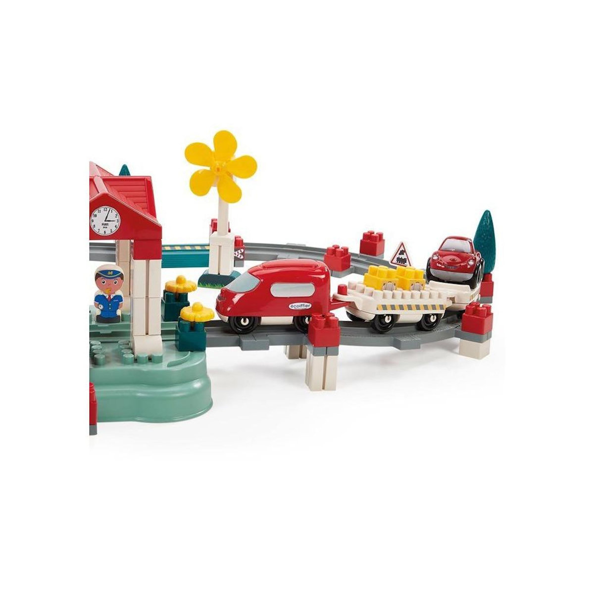 Ecoiffier Baril circuit train - ECOIFFIER - 140 pcs - Des 18 mois