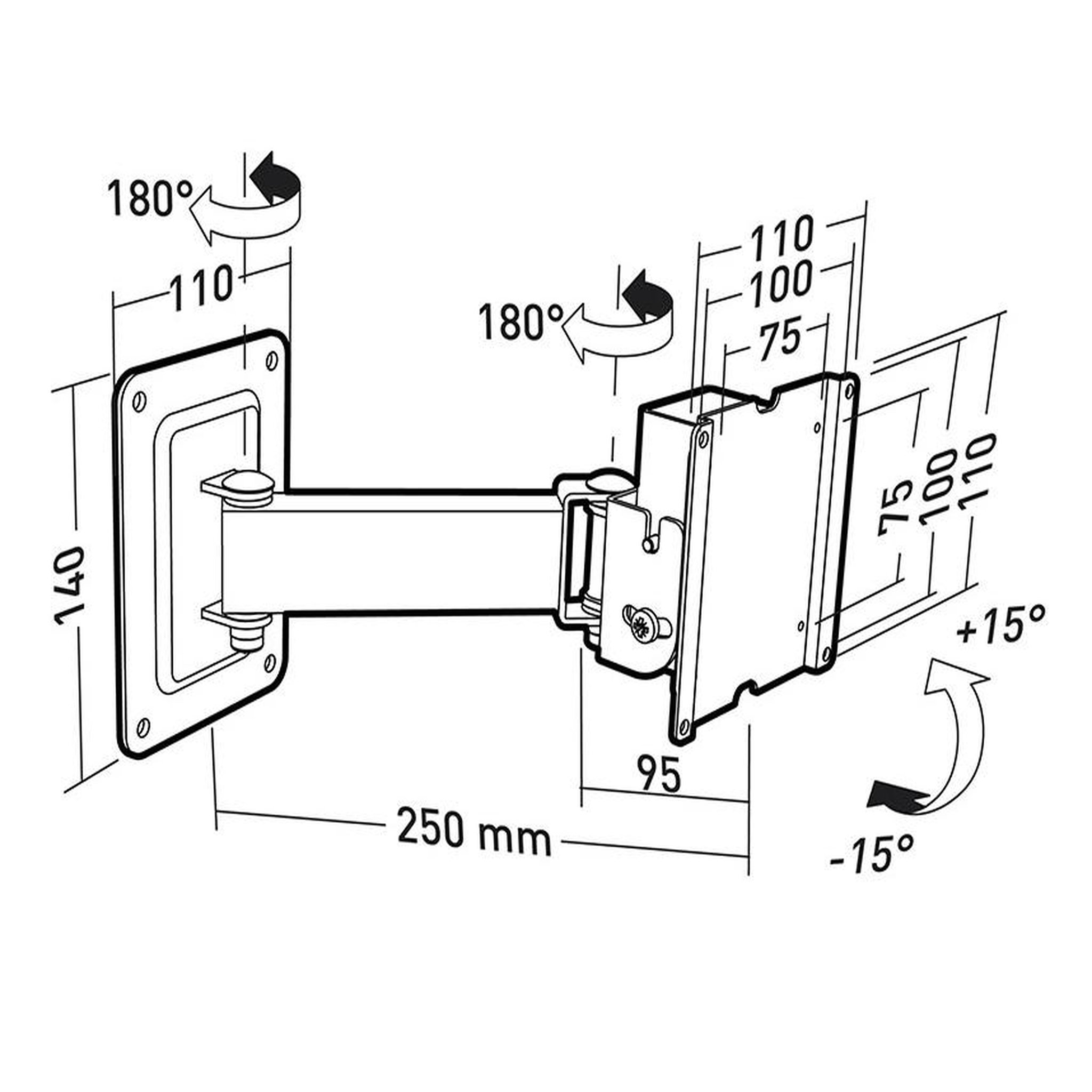 Voir la diapositive 3 : Erard Support mural inclinable/orientable pour écrans 15 à 23 - 002580