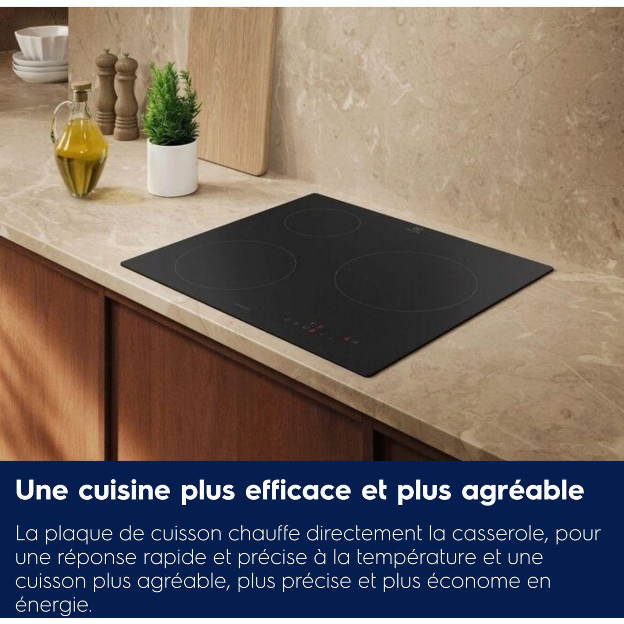 Voir la diapositive 4 : ELECTROLUX Plaque induction LIB60320CL Matt - Finition Noir Mat 3 foyers