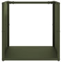 Voir la diapositive 5 : VIDAXL Portant de bois chauffage vert olive 40x40x40 cm