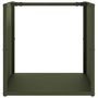 Voir la diapositive 5 : VIDAXL Portant de bois chauffage vert olive 40x40x40 cm