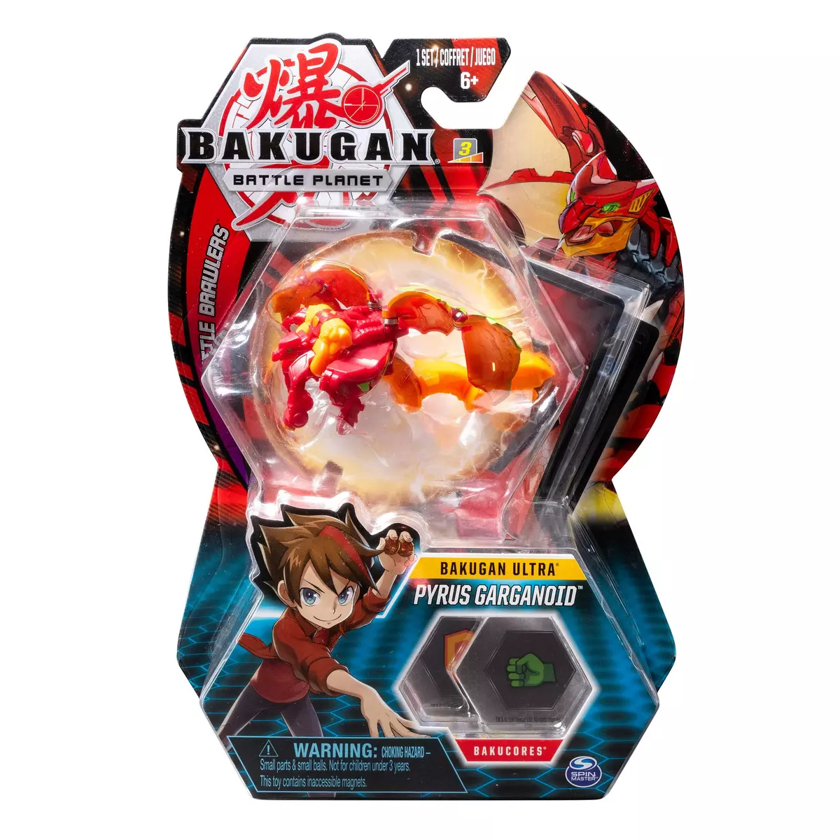 SPIN MASTER Pack figurine Ultra Pyrus Garganoid + cartes - Bakugan Battle Planet