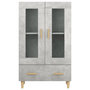Voir la diapositive 5 : VIDAXL Buffet haut Gris beton 70x31x115 cm Bois d'ingenierie