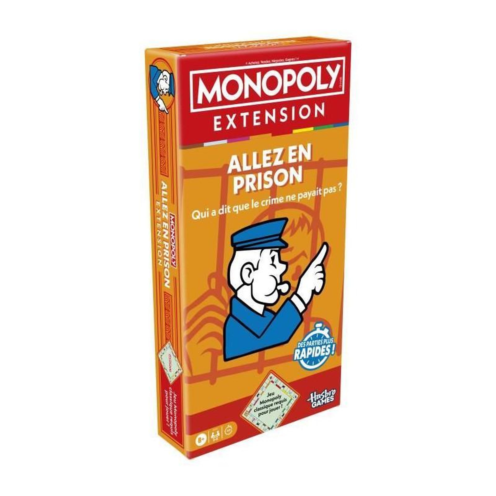 Voir la diapositive 6 : MONOPOLY Monopoly Extension Allez en prison, rend le jeu Monopoly classique plus amusant et plus rapide, jeux de plateau, 2 a 6 joueurs,