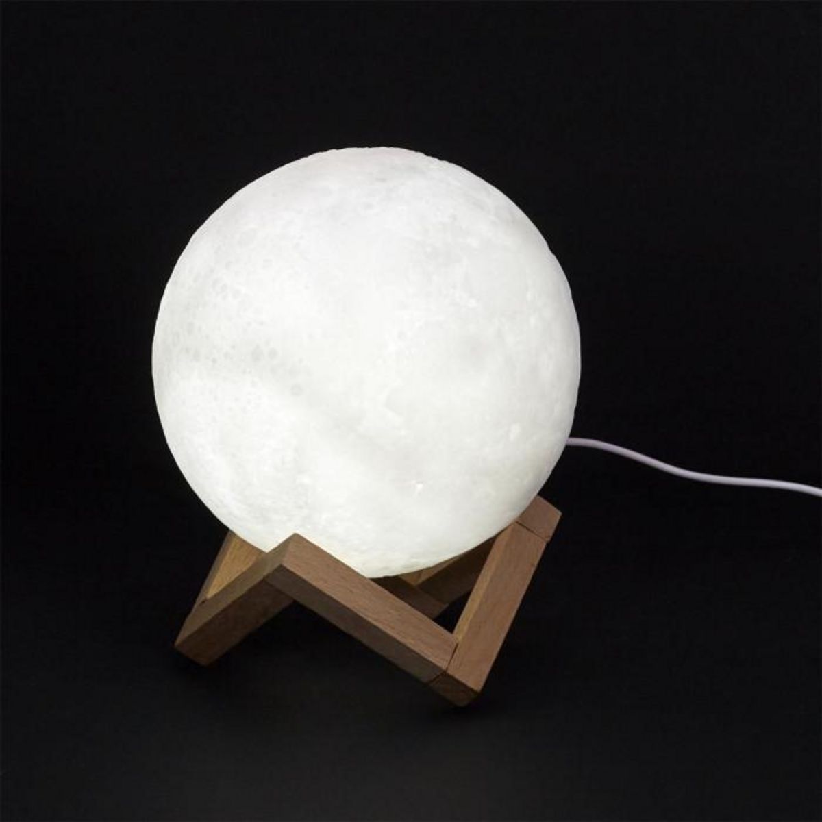 Paris Prix Lampe à Poser Tactile  Lune  15cm Blanc