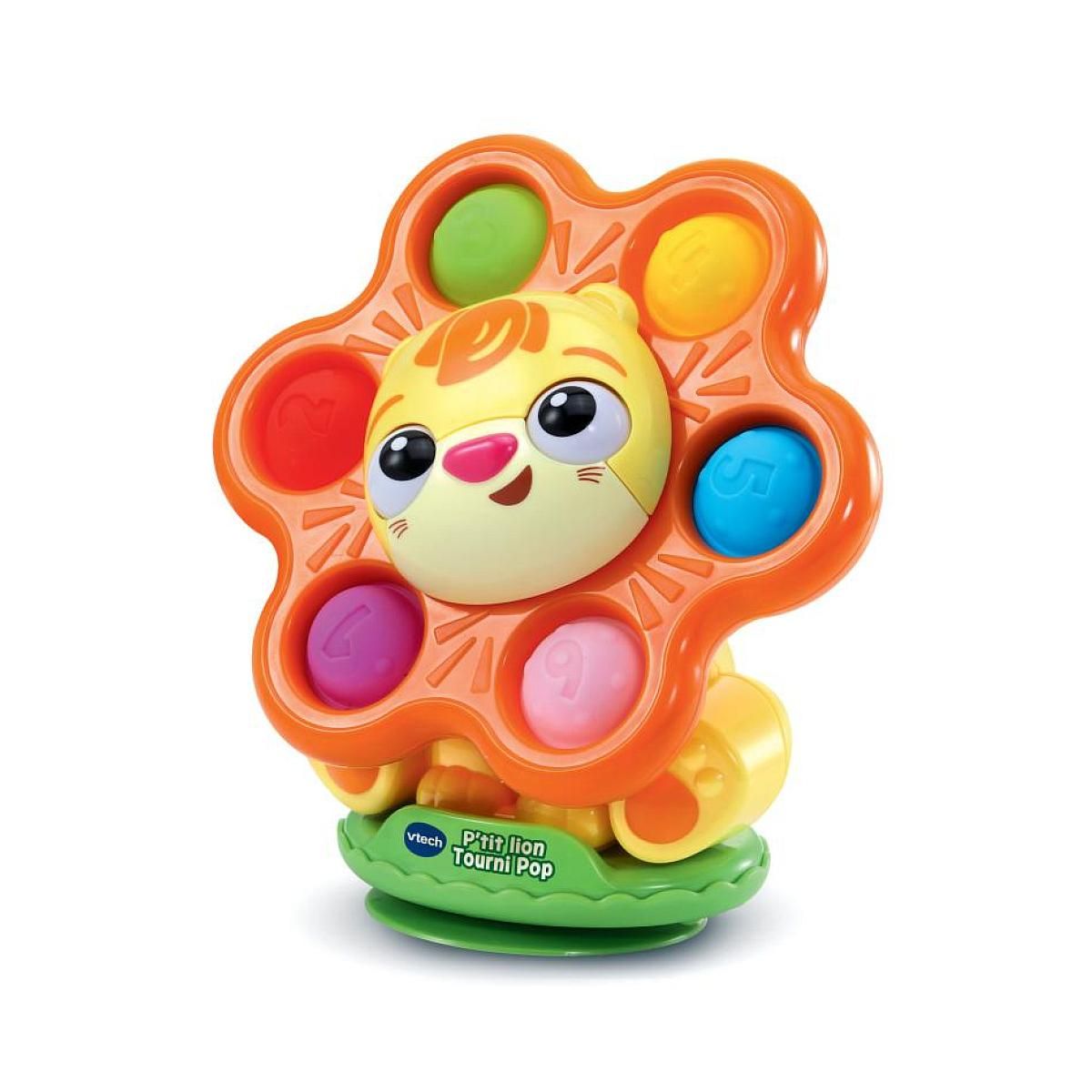 VTECH Jouet éducatif Ptit Lion Tourni Pop en plastique réutilisé pour bébés de 6 à 36 mois