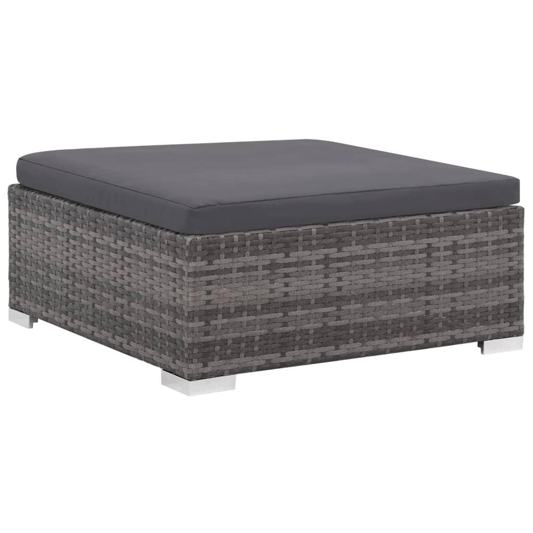 Voir la diapositive 4 : VIDAXL Salon de jardin 6 pcs avec coussins resine tressee gris