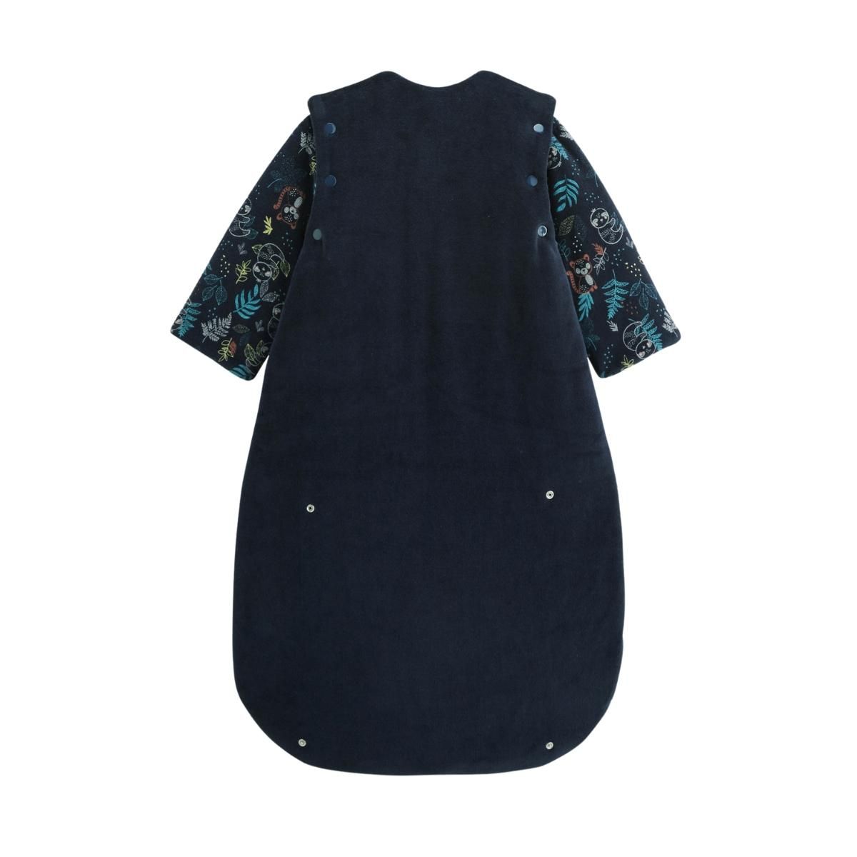 Petit Béguin Gigoteuse d'hiver en velours avec manches amovibles Jungle Friends