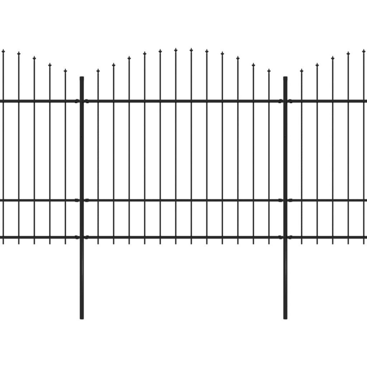 VIDAXL Cloture de jardin a dessus en lance Acier (1,5-1,75)x13,6m Noir