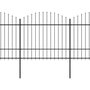 Voir la diapositive 2 : VIDAXL Cloture de jardin a dessus en lance Acier (1,5-1,75)x13,6m Noir