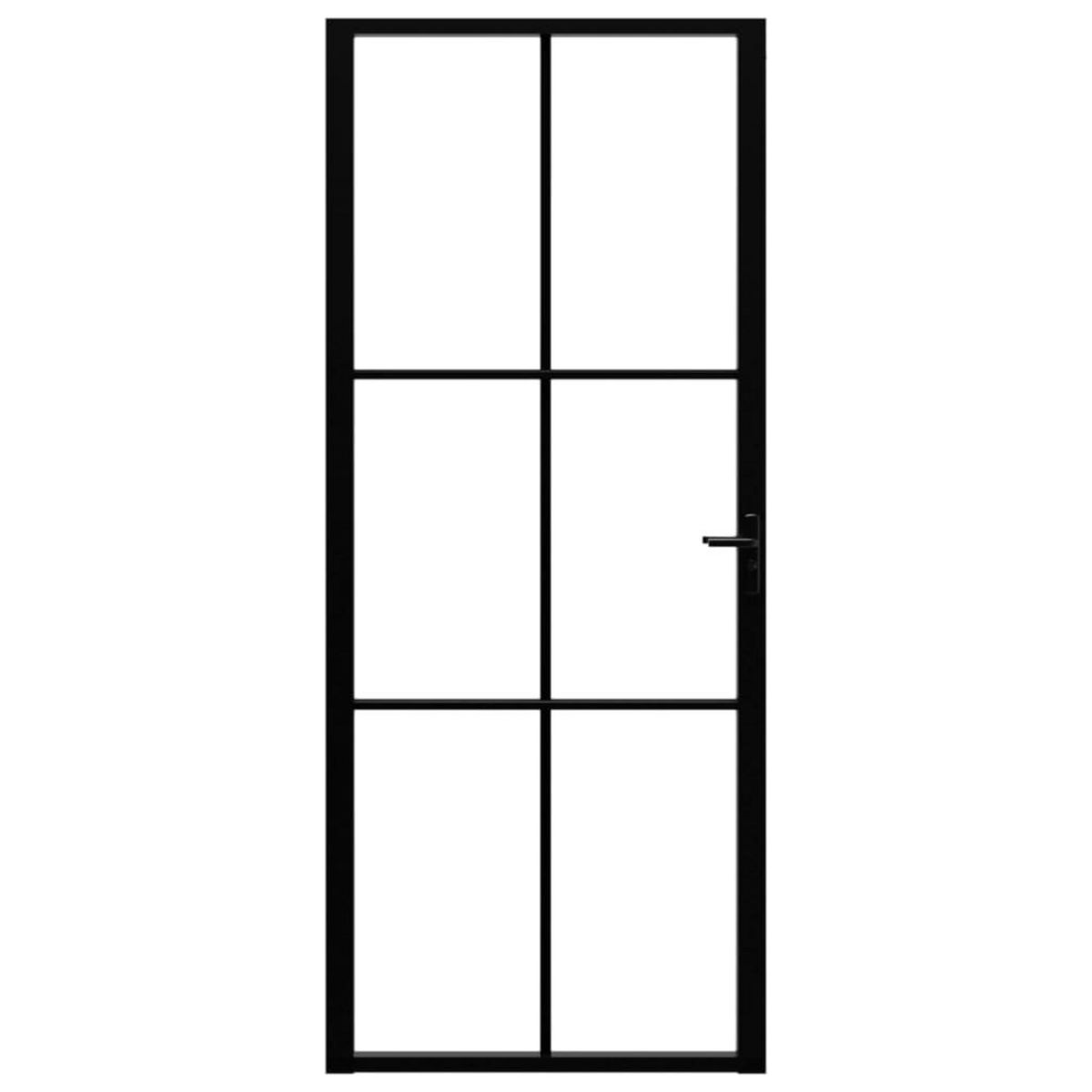 VIDAXL Porte interieure Verre ESG et aluminium 83x201,5 cm Noir