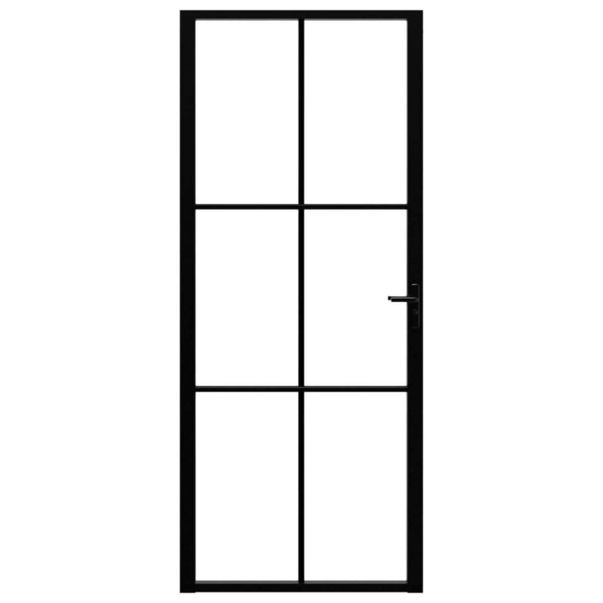 VIDAXL Porte interieure Verre ESG et aluminium 83x201,5 cm Noir