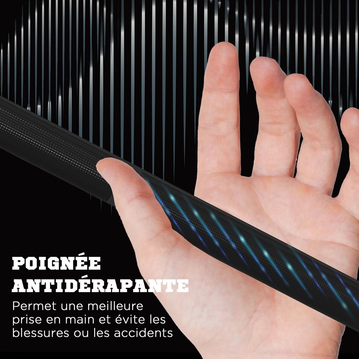 HOMCOM Barre d'haltères en acier 180 cm Ø 50 mm avec 2 pinces charge max. 200 Kg